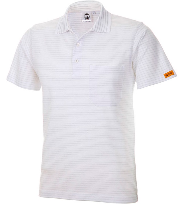 200-180-2-0 ESD Polo-Shirt kurzarm weiß 180g/m²