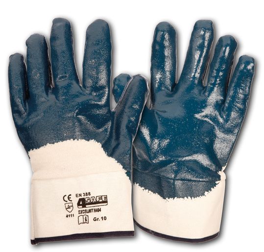 4Safe H404 Excelnit Nitrilhandschuhe blau teilbeschichtet