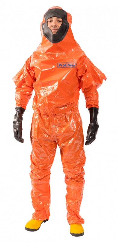 3S CLF coverall ProChem II CLF Cat. III Type 3B &amp; 5 with butyl gloves