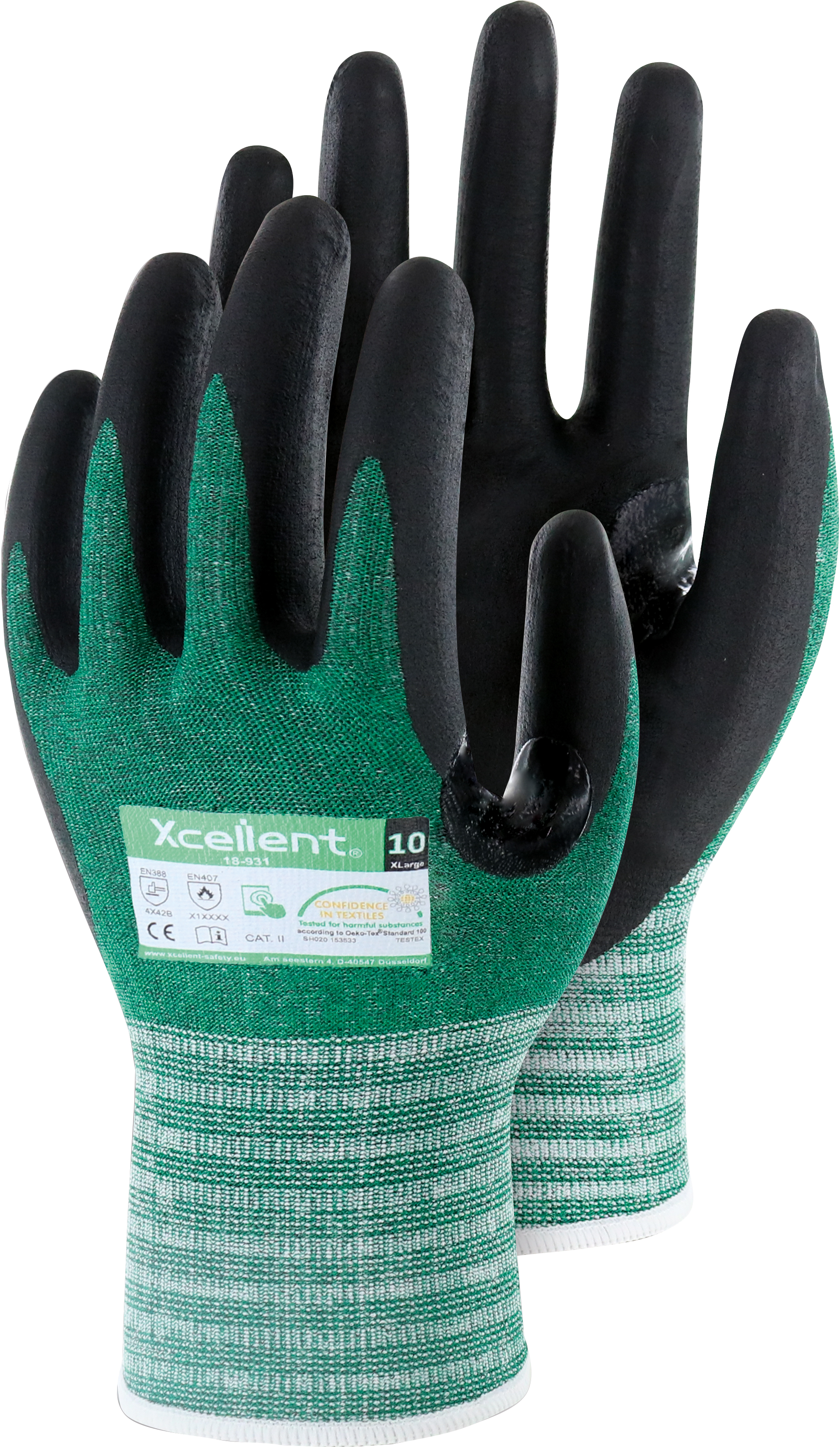 XC18931 Triuso Xcellent XC18931 Nitrile Foam Cut Protection Gloves Level B