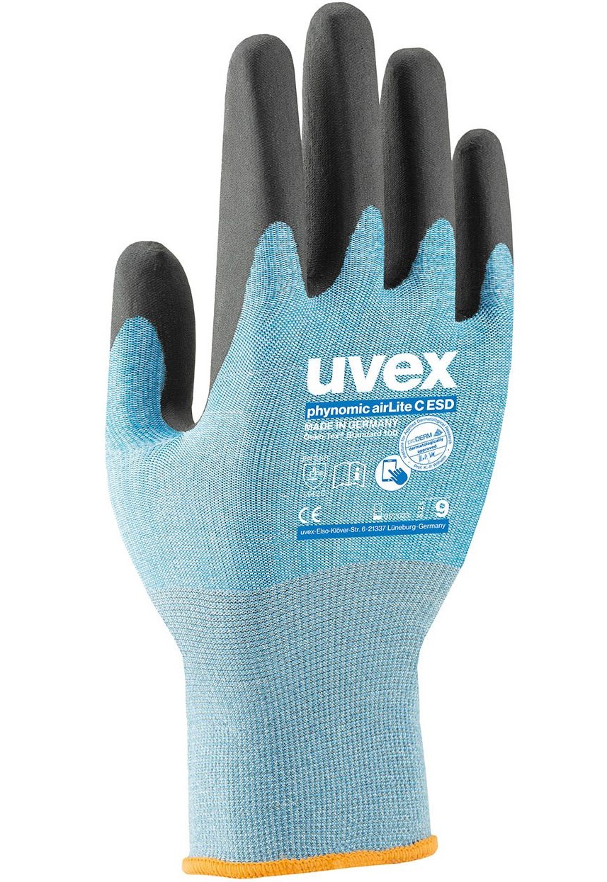 60084UnsDHxqP8vtk7 uvex 60084 phynomic airLite C ESD Schnittschutzhandschuhe Level C touchscreenfähig