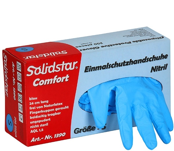 rl-1390-2 Solidstar 1390 Nitril-Einwegschutzhandschuhe ungepudert