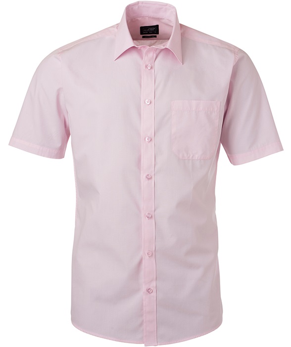 James &amp; Nicholson JN680 Mens Shirt Poplin Short Sleeve in 20 Colors