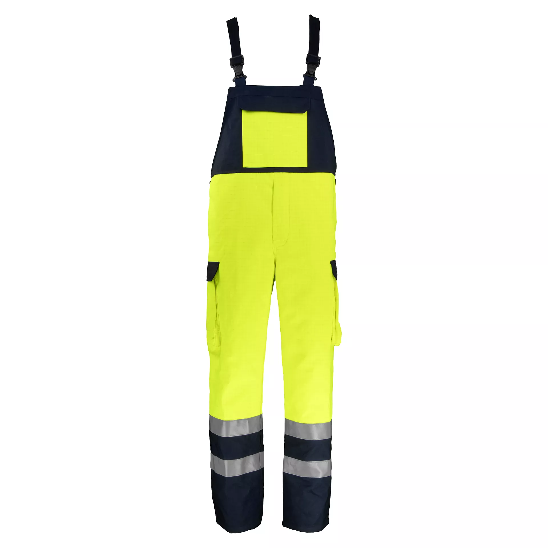 Asatex 106LHGB Multinorm weather protection dungarees bright yellow-navy