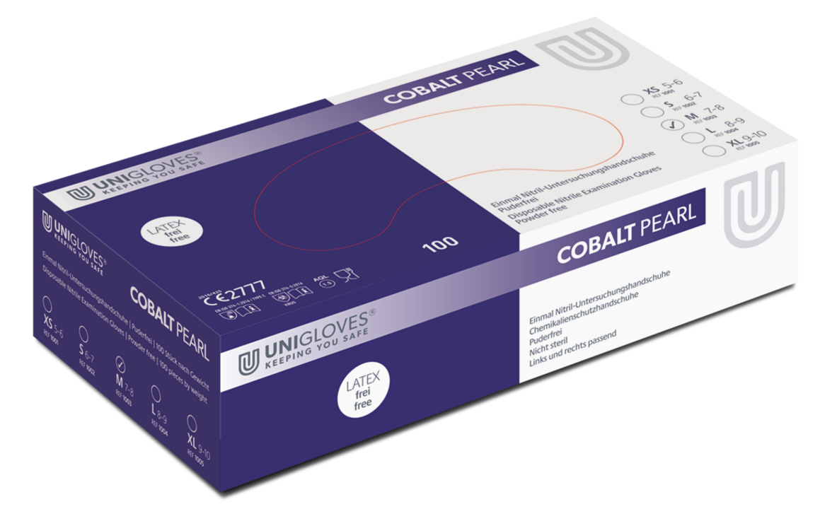 unigloves_cobalt_pearl__291822 Unigloves Cobalt Pearl Nitril-Einweghandschuhe puderfrei