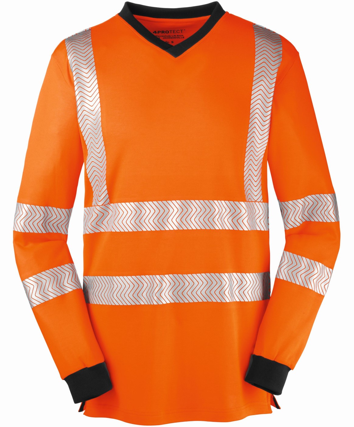 4 Protect 3436 JACKSONVILLE high-visibility long-sleeved shirt fluorescent orange-grey
