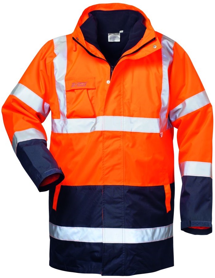 23549-1 Safestyle 23549 TRAVIS 4 in 1-Warnschutz-Parka leuchtorange/marine