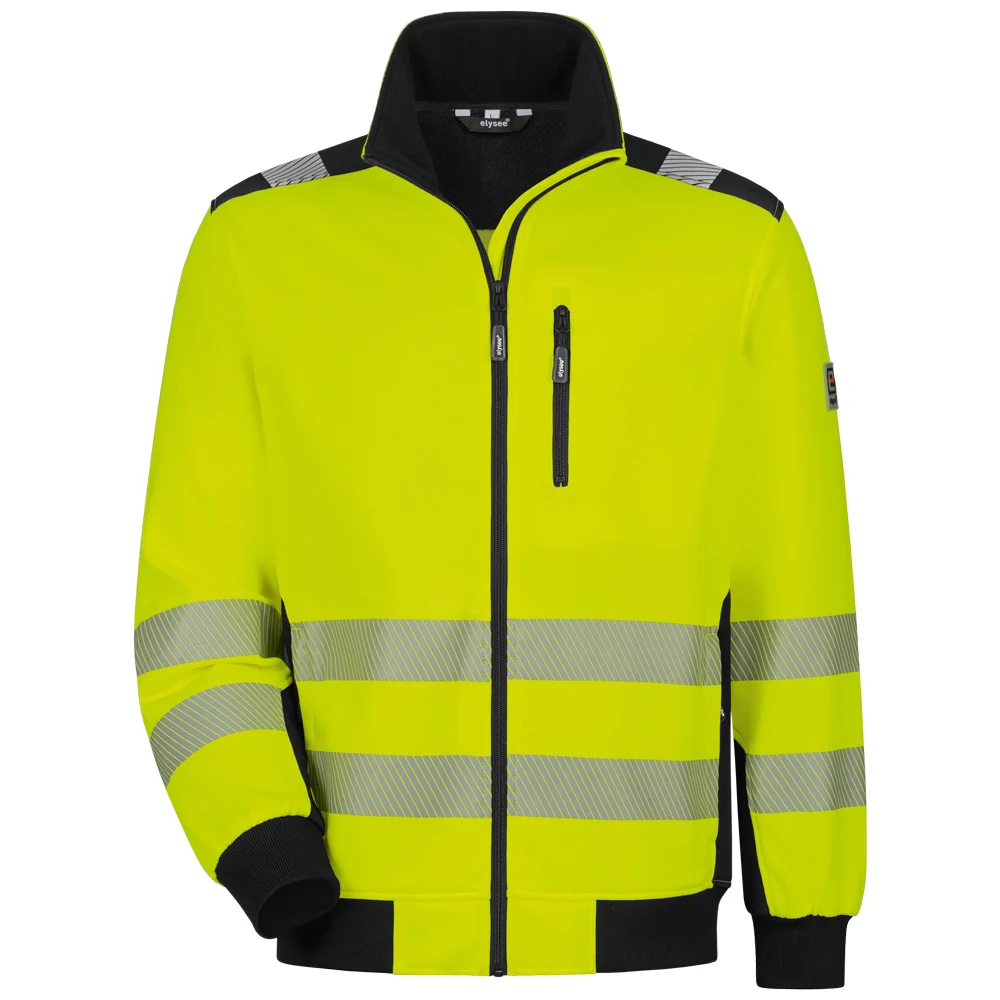 elysee 22611 DEMINO high-visibility sweat jacket bright yellow-black