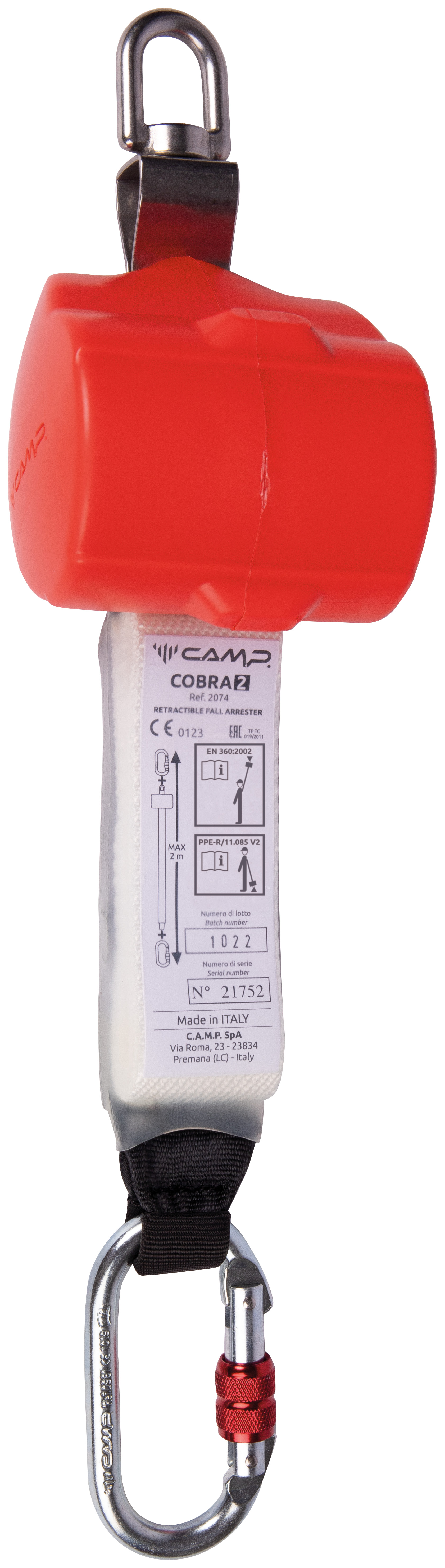 2074 C.A.M.P Cobra 2 m Absturzsicherung mit Rückholvorrichtung