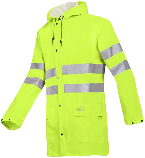 3720_FY1_A2_F01_SIL Sioen Ounces (HV) 3720A2F01 High visibility rain jacket
