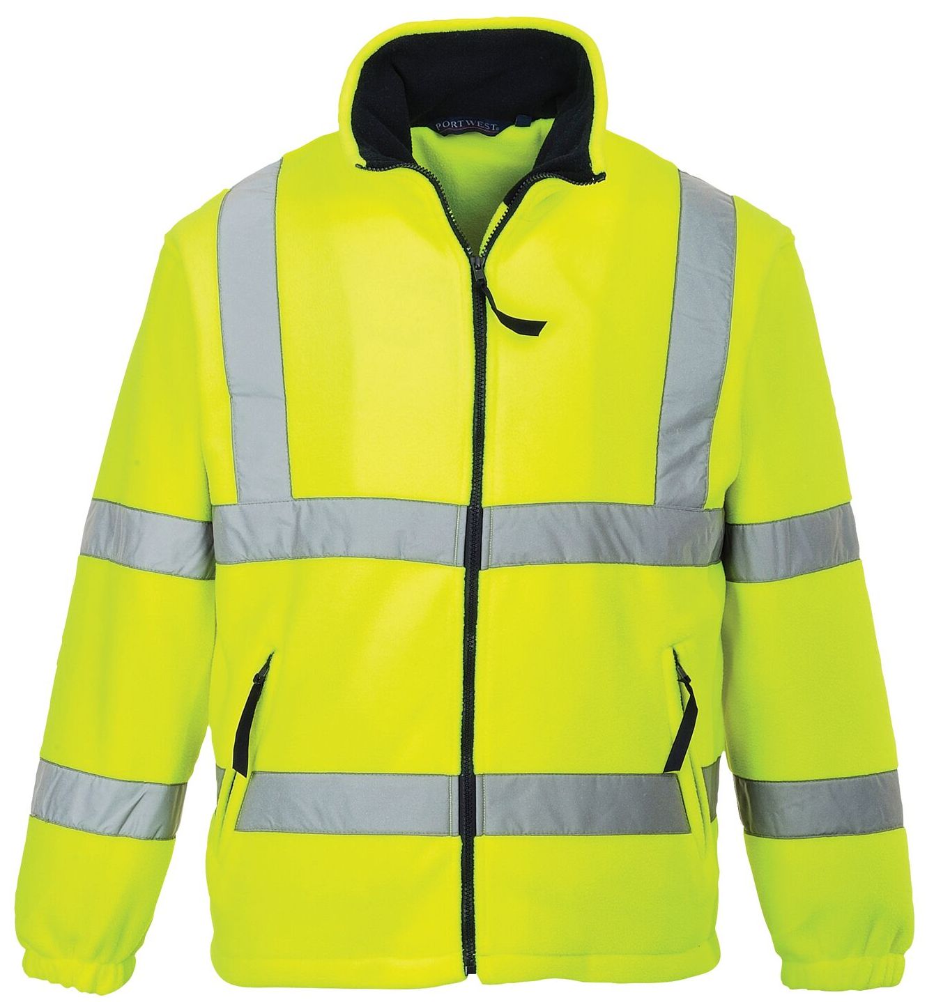 f300yer-b1 Portwest F300 Warnschutz-Fleece-Jacke mit Netzfutter