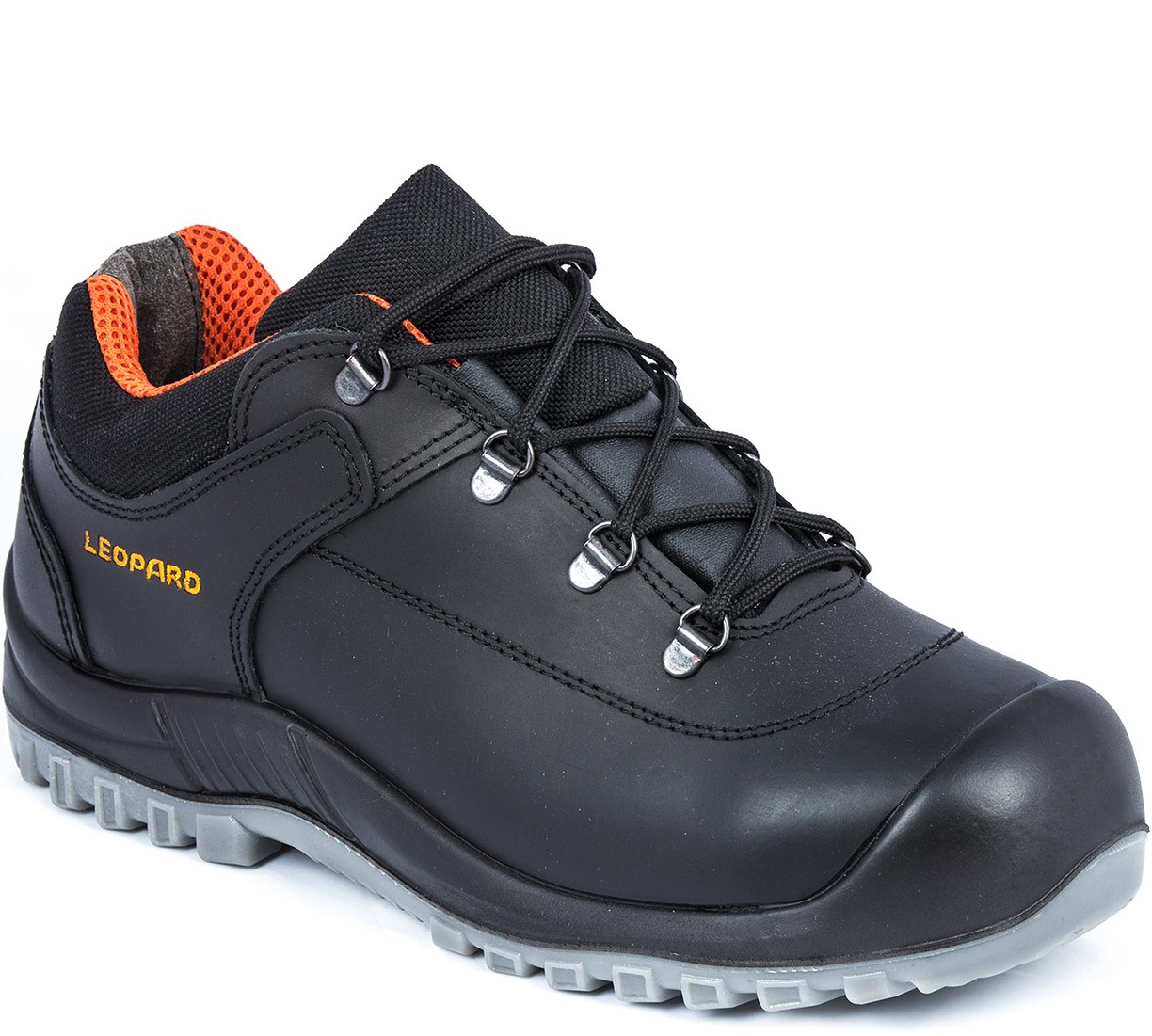 Leopard 12451 Halbschuhe S3 schwarz/orange