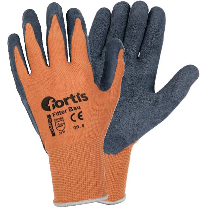 Fitter_Bau Fortis Fitter Bau Latex-Strickhandschuhe teilbeschichtet