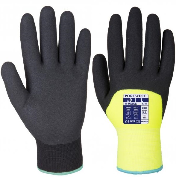 Portwest A146 Artic Winter Handschuhe 3/4 beschichtet gelb-schwarz