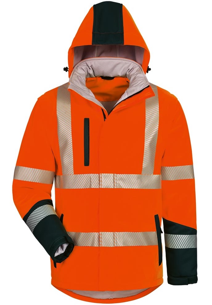 23563_Sverre Safestyle SVERRE 23563 Warnschutz Softshelljacke leuchtorange-marine