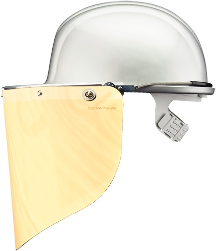 inap_pcg_metallisiert_mit_gesichtsschutzschild_gold_gr VOSS Gesichtsschutz aus Polycarbonat (PC) goldbedampft 500 x 250 mm geschweifte Form