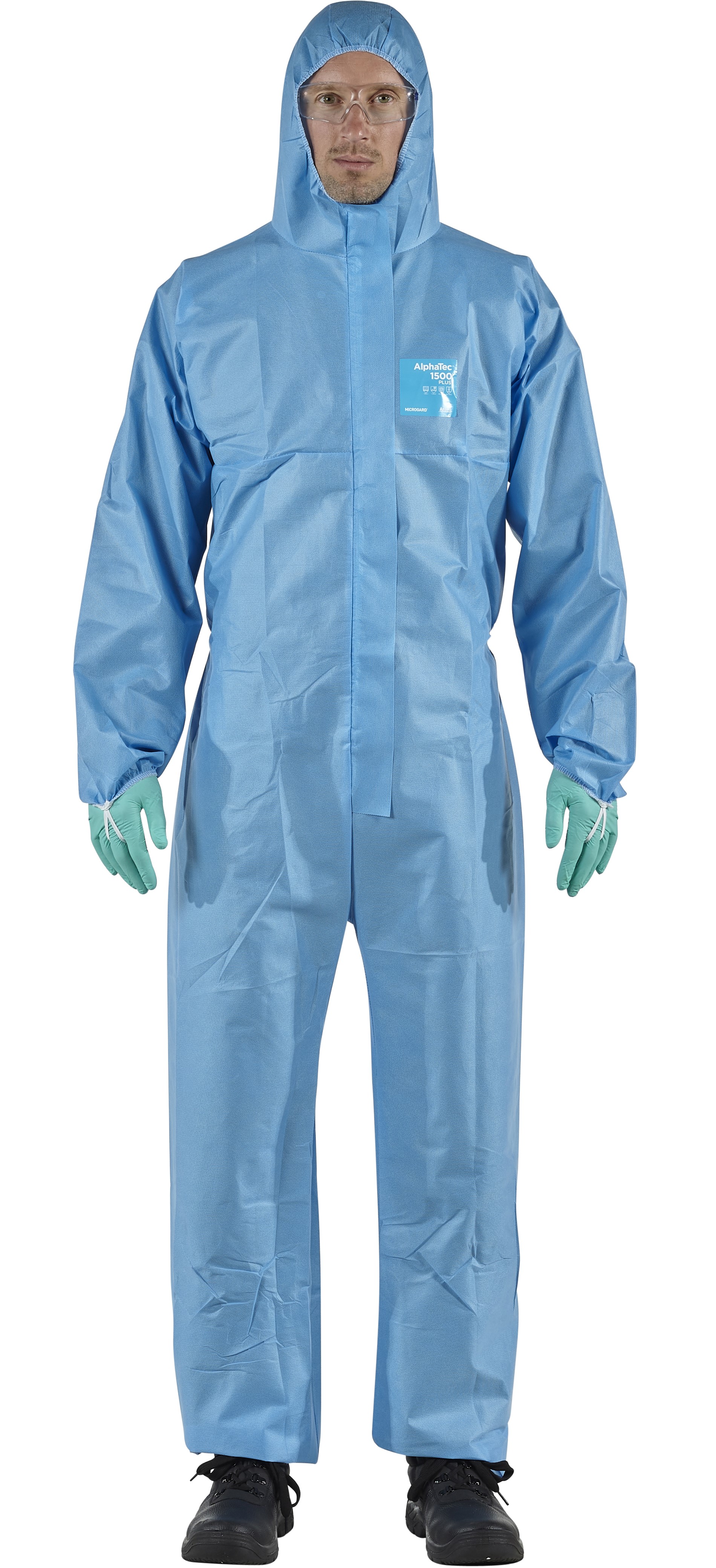 Microgard / AlphaTec 1500 Plus Overall mit Kapuze Modell 111 hellblau