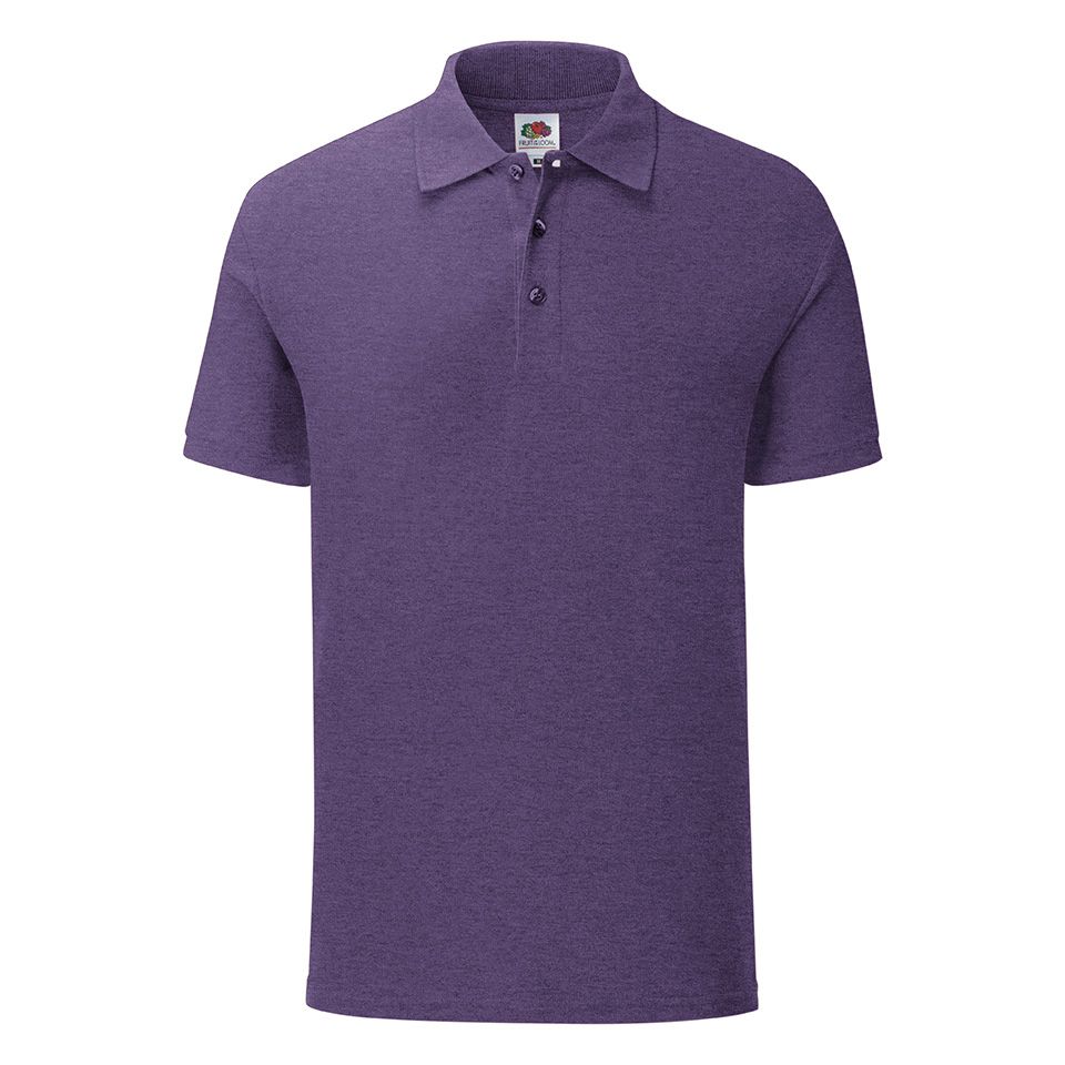 63-044-HP_Heather_Purple_front Fruit of The Loom Iconic Polo in 22 Farben