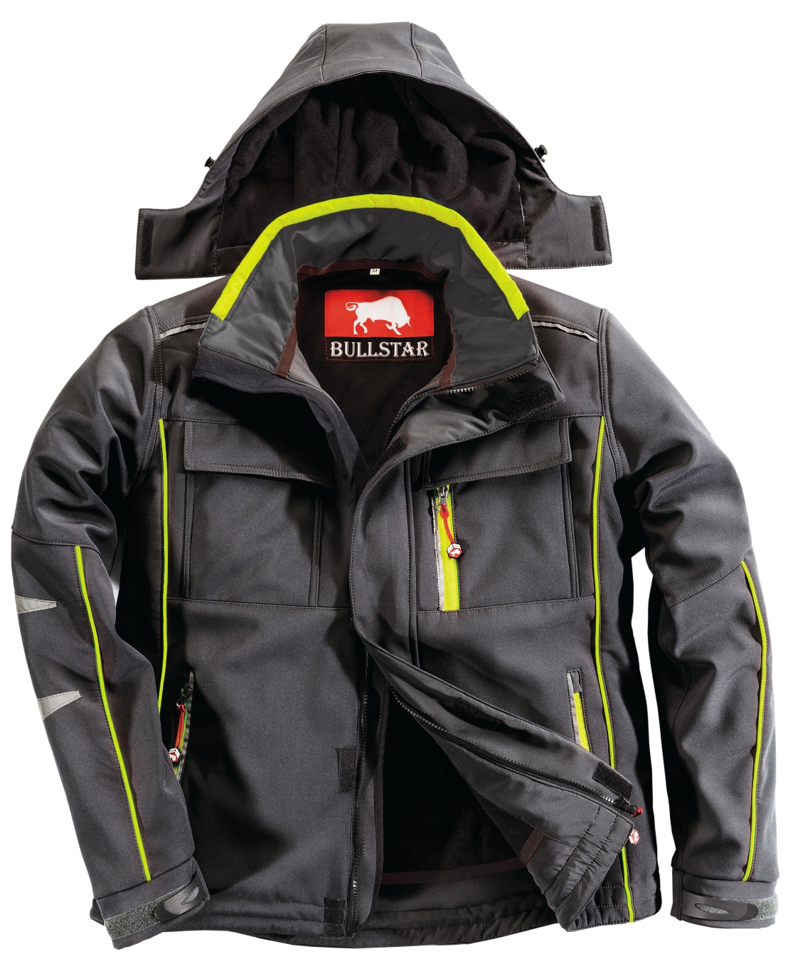 9342-0-100 Bullstar Ultra winter soft shell jacket black-lime