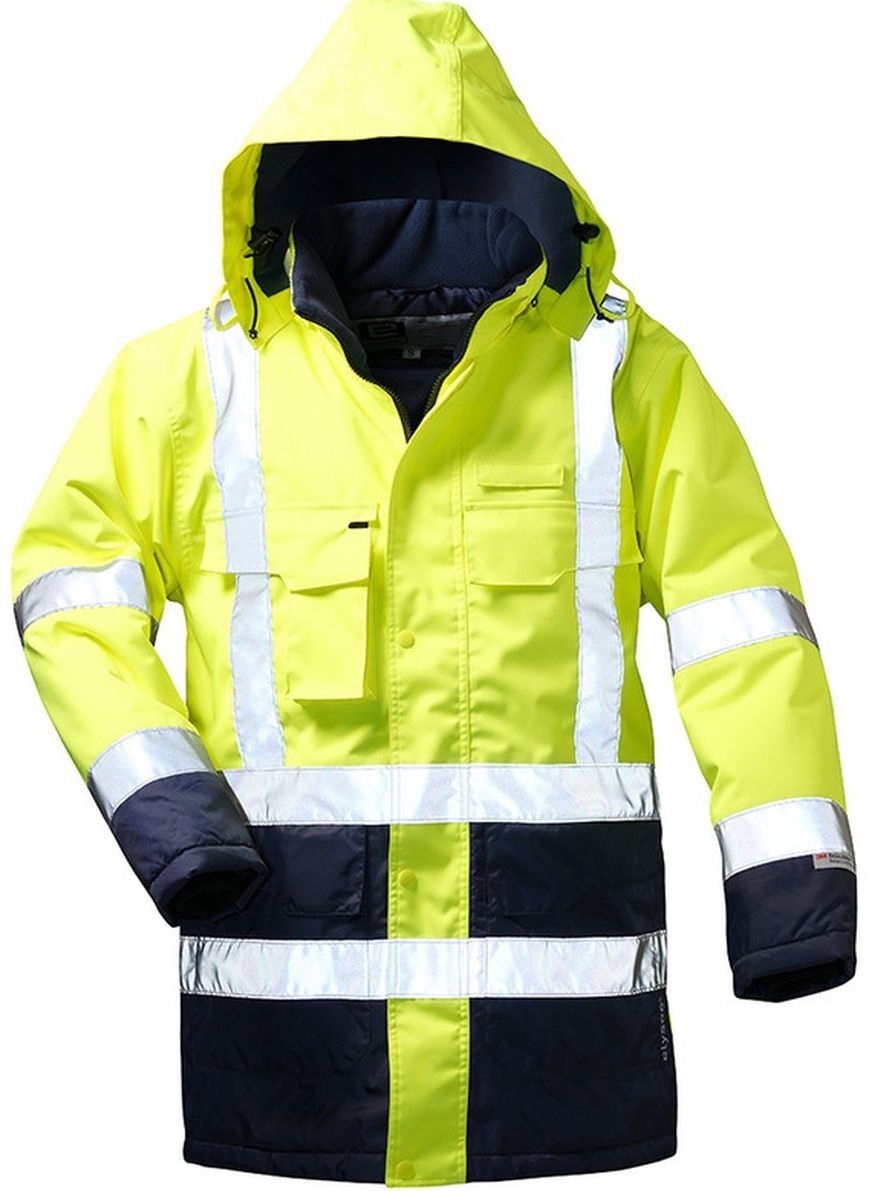 081-23422 elysee 23422 JANNIS Warning protection parka bright yellow/marine