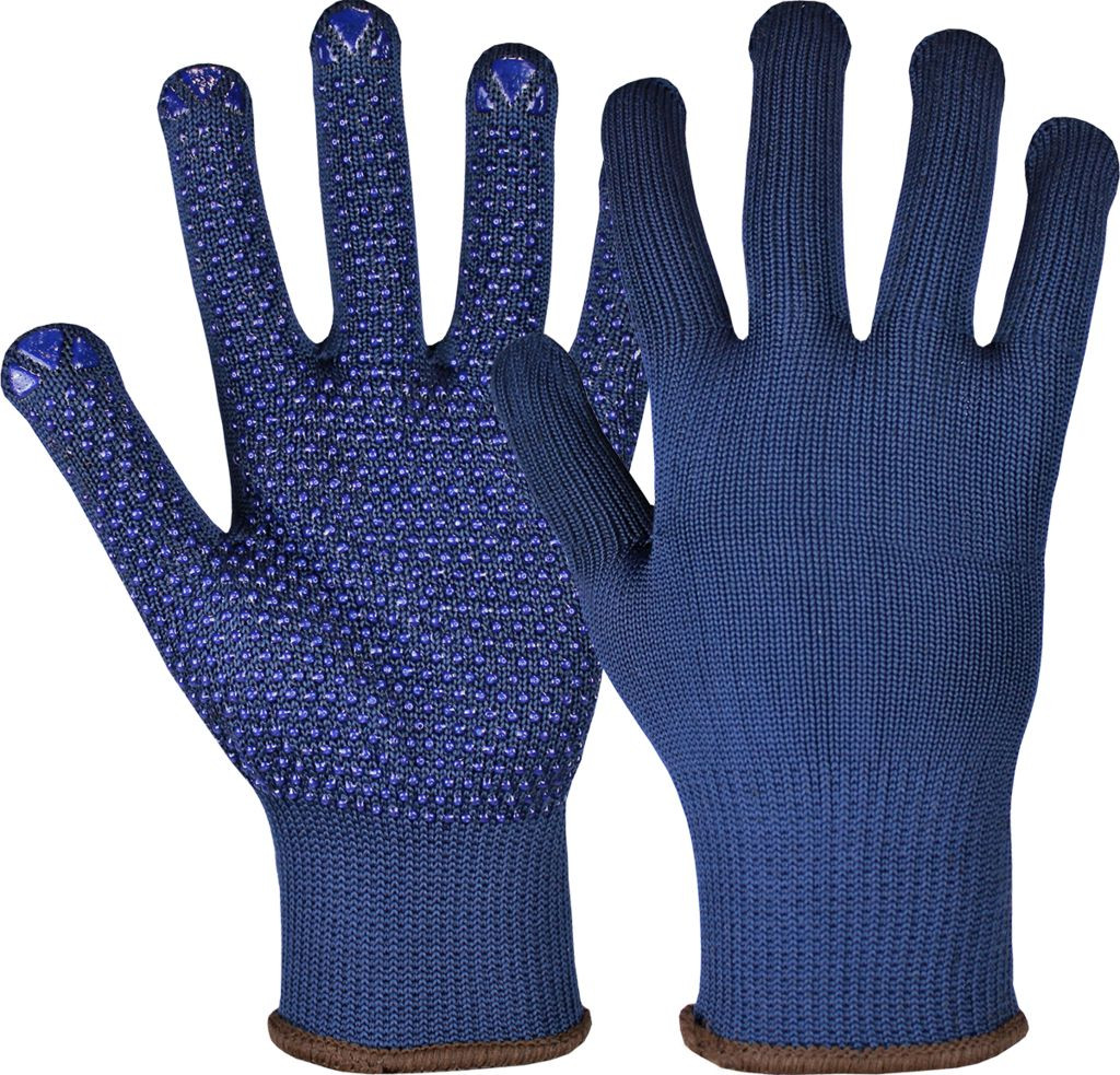 Hase 507560 Namur Blue protective gloves with PVC studs