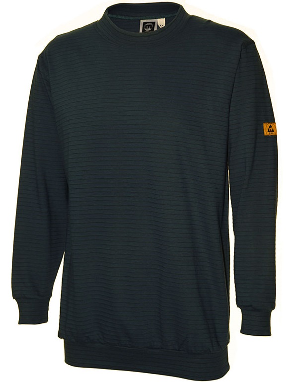 m300-300-1 ESD Sweat-Shirt schwarz 300g/m²