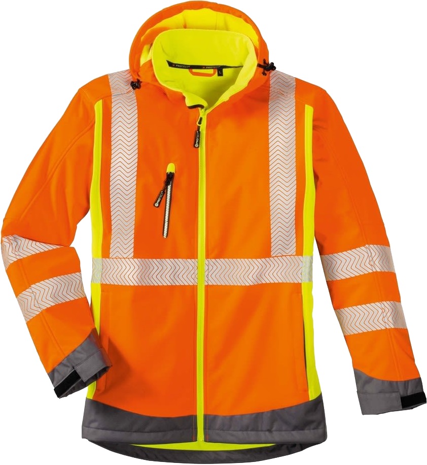 4 Protect HOUSTON 3470 Warning protection softshell jacket light orange zippable