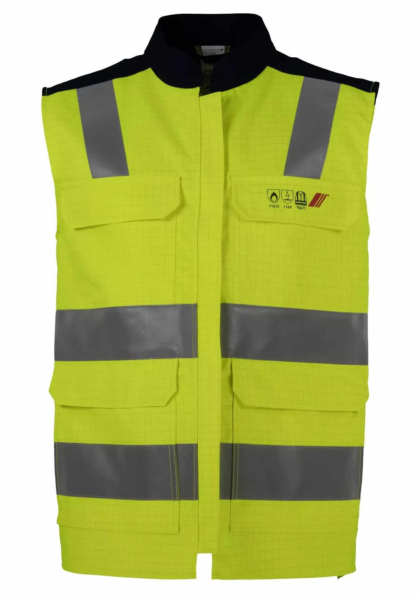 Asatex Multinorm high-visibility waistcoat HW-WESTE52 fluorescent yellow