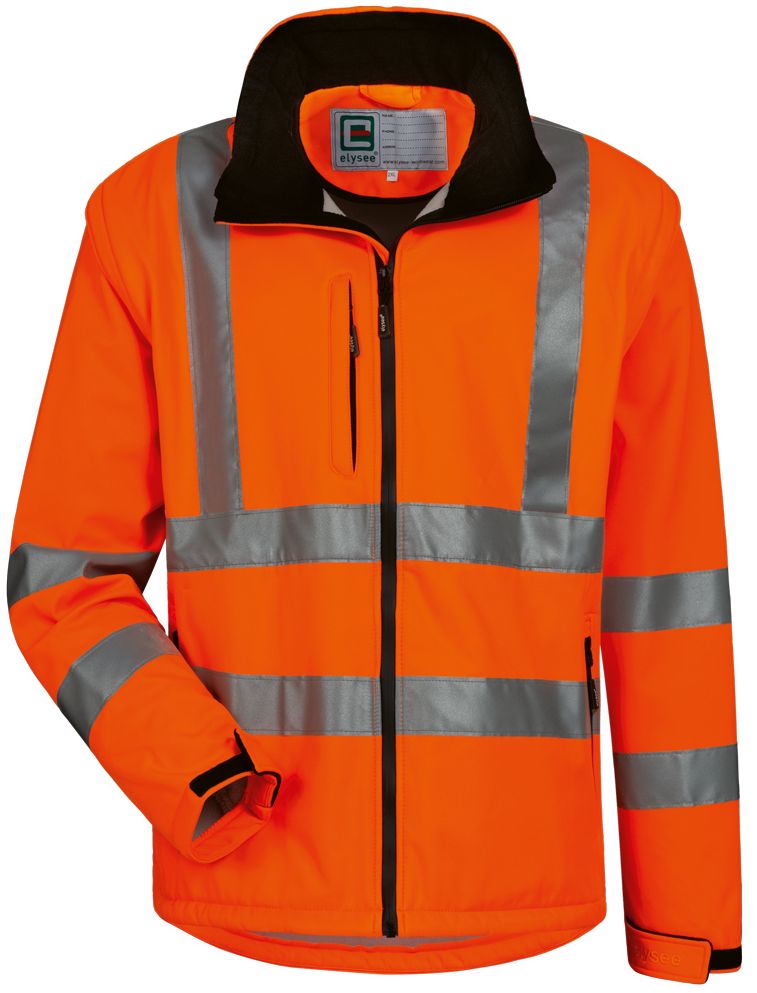elysee 22701 TYLER warning protection soft shell jacket orange detachable sleeves