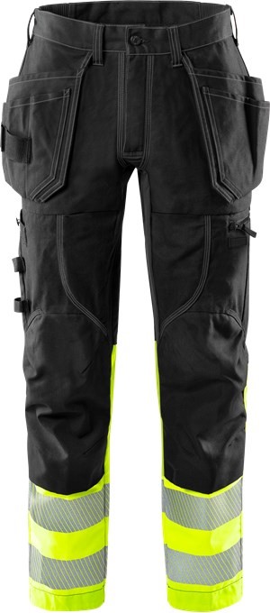 Fristads 132849 High Vis craftsman stretch trousers 2608 FASG with high-visibility protection