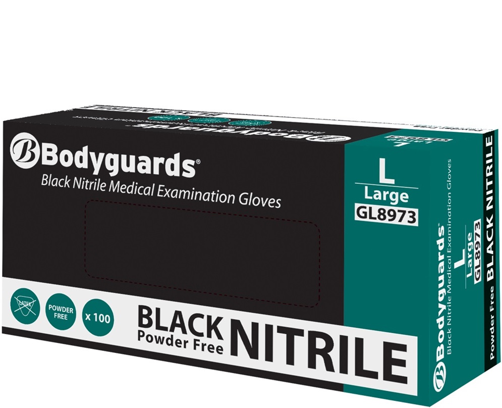 gl897-1 Polyco GL897 Black Nitrile Einwegschutzhandschuhe