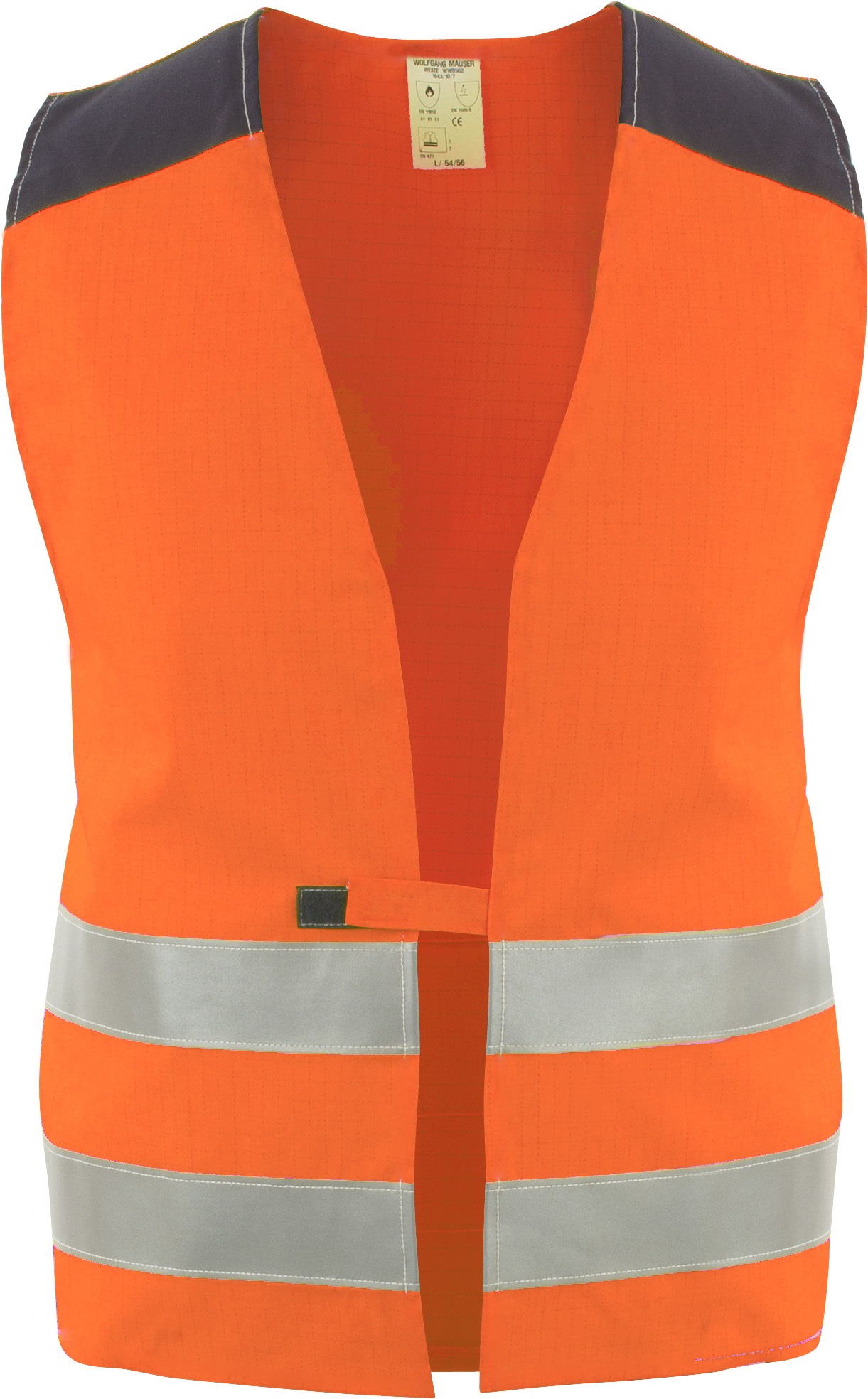 Asatex FLWE08 Warning vest fluorescent orange-navy flame retardant