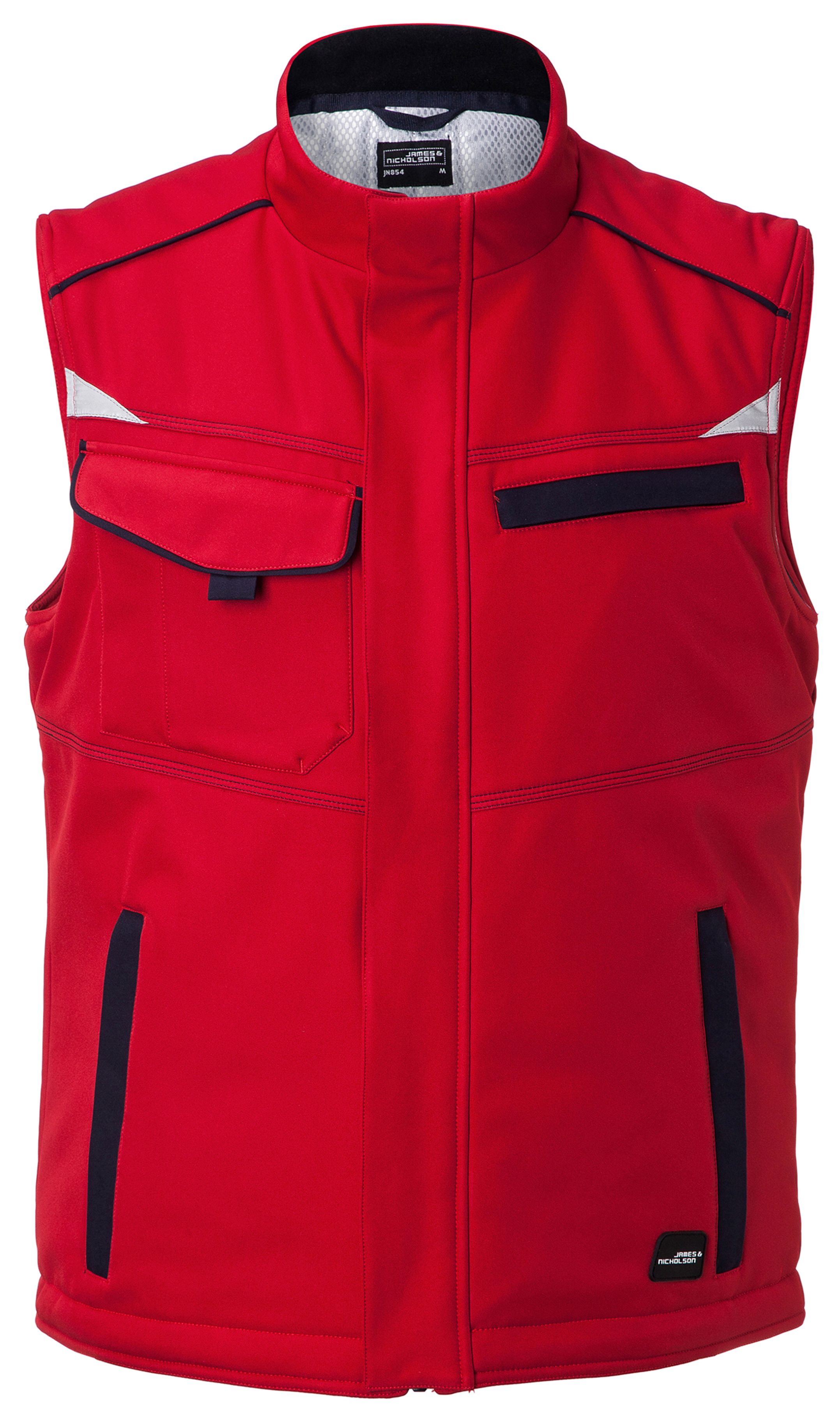 James & Nicholson JN854 Workwear Softshell vest Level 2 lined in 8 colours