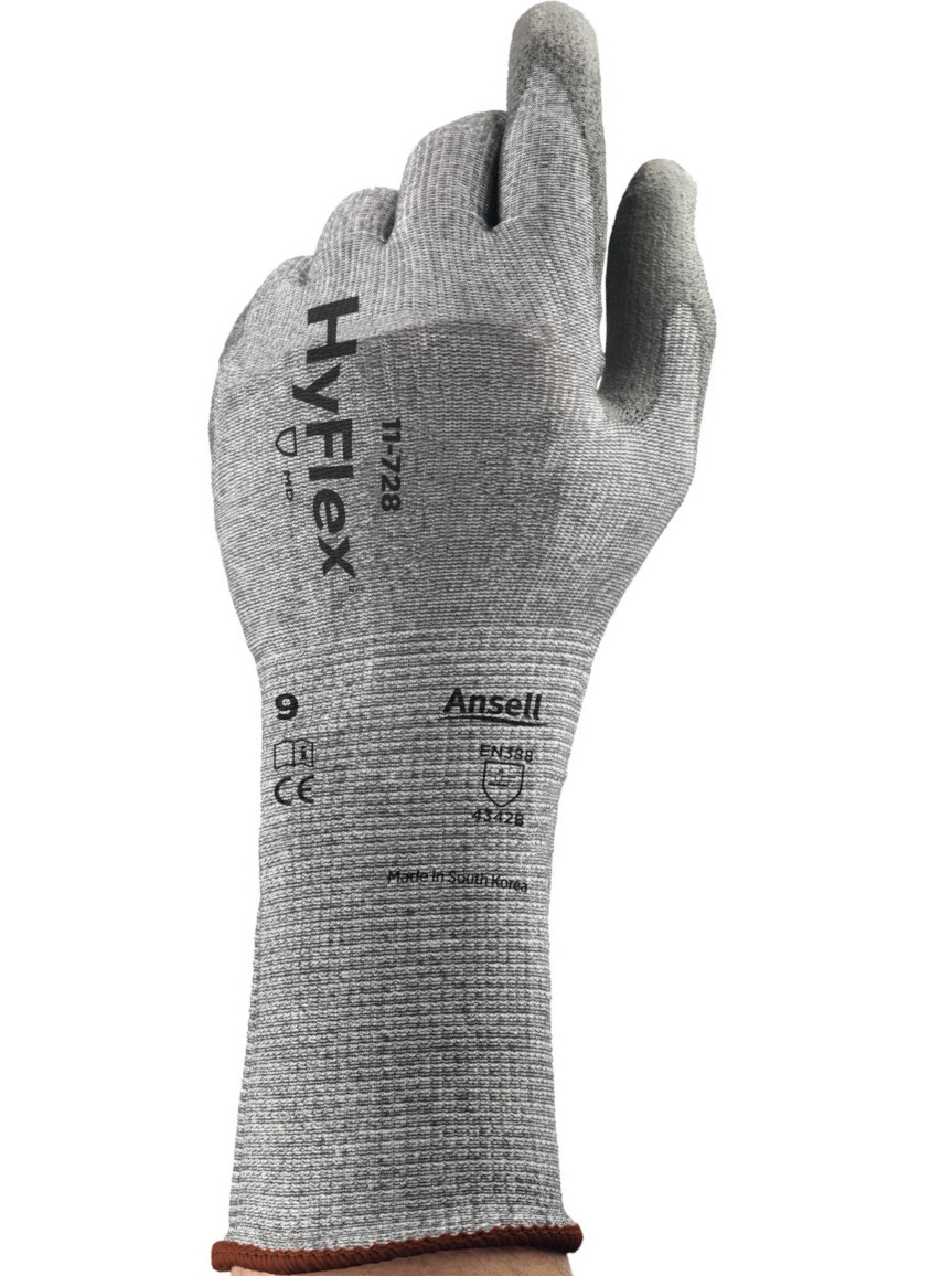 Ansell HyFlex 11-728 PU cut-resistant gloves Level B