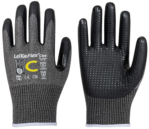 LeiKaFlex 1639 Nitrilschaum-Schnittschutzhandschuhe Level C mit Noppen