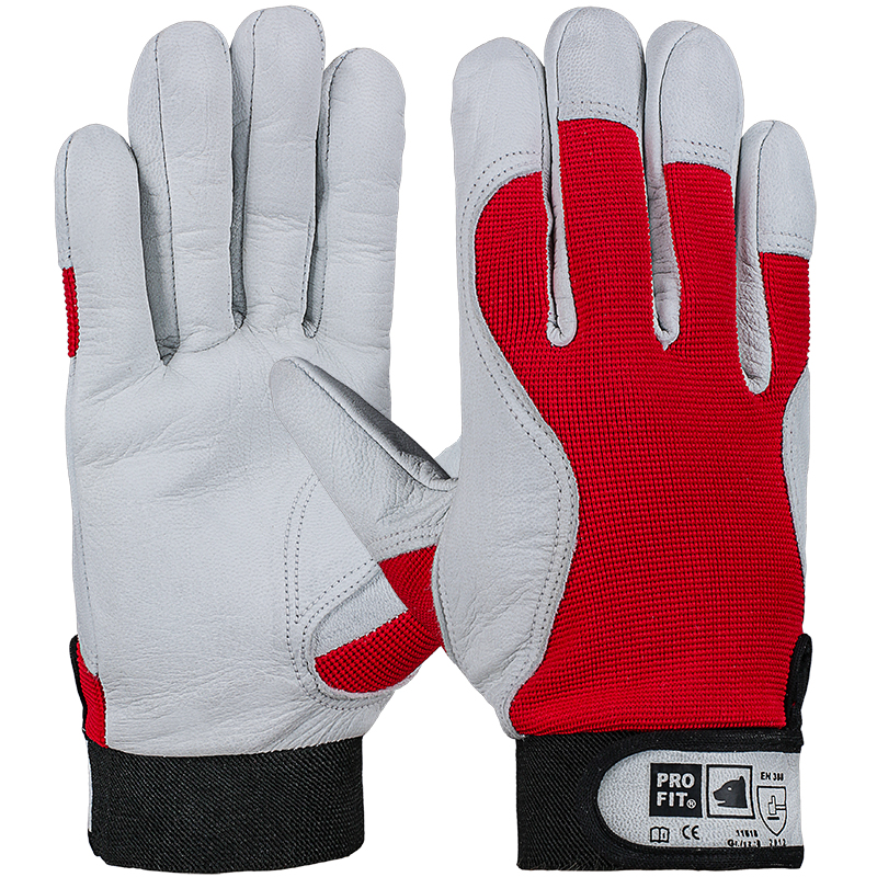 Pro-Fit 11618 Nappaleder Handschuh rot mit Klettverschluss