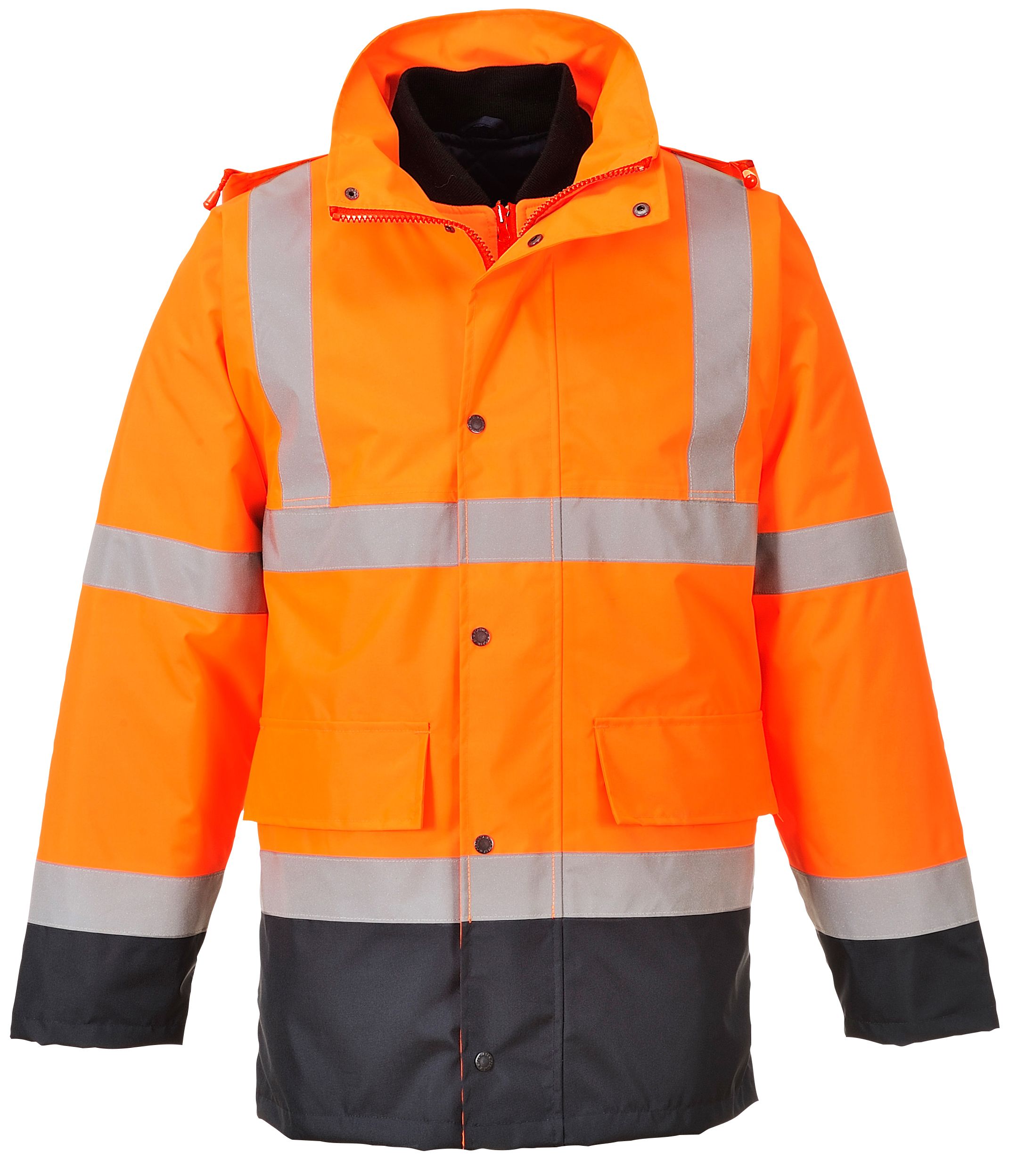 Portwest S471 4-in-1 Warning protection traffic jacket | light orange ...