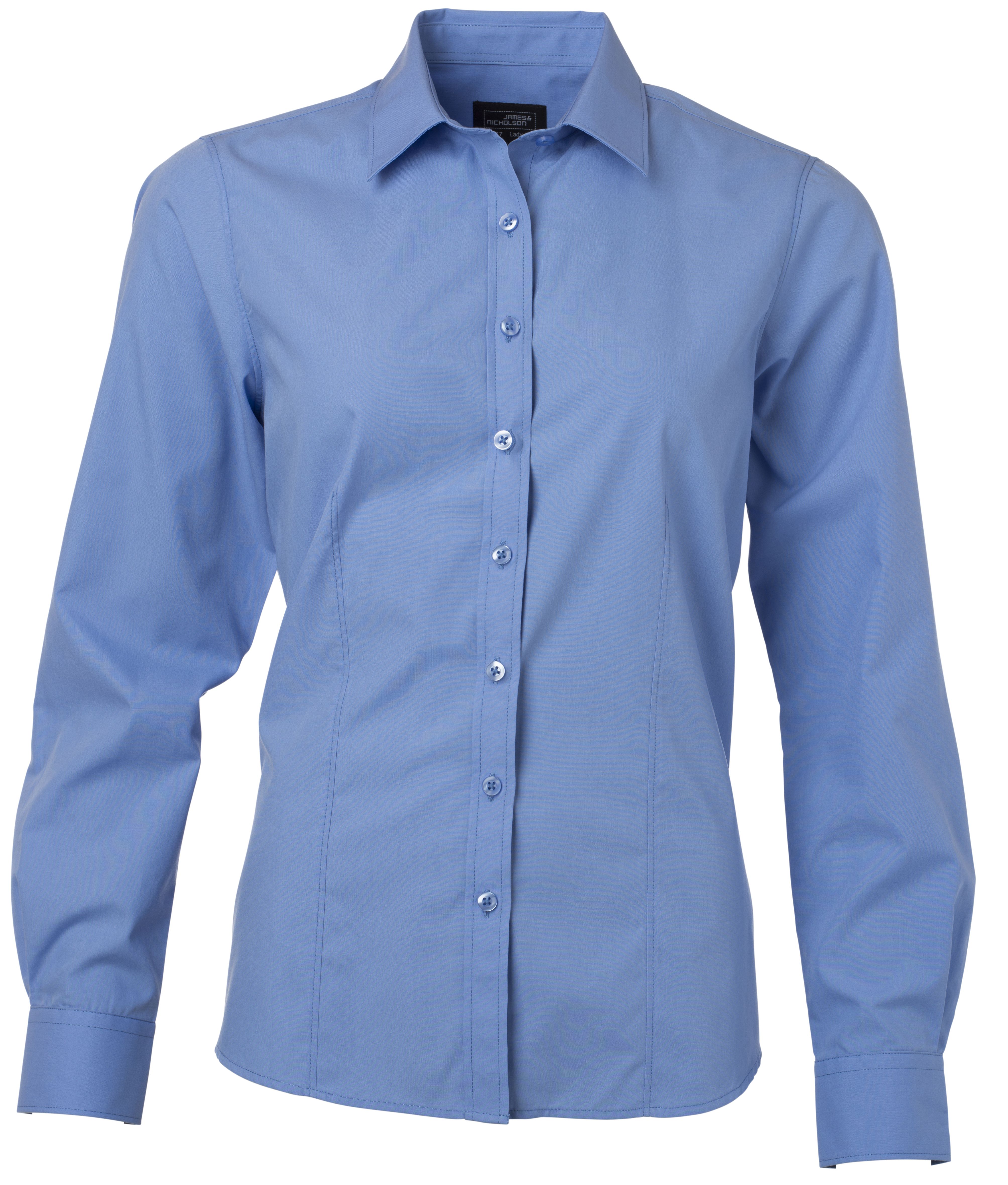 James &amp; Nicholson JN677 Ladies Blouse Poplin Long Sleeve in 20 Colors