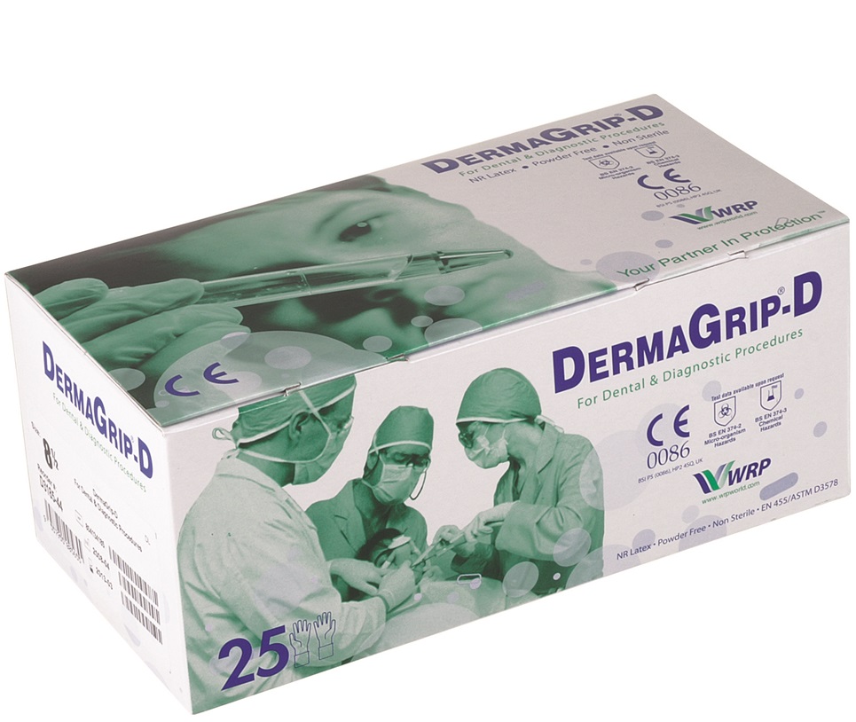 derma_grip_d_box-2 Unigloves Derma Grip D Latex-Dentalhandschuhe puderfrei weiß D3160-44, D3165  D3170  D3175 D3180 D31