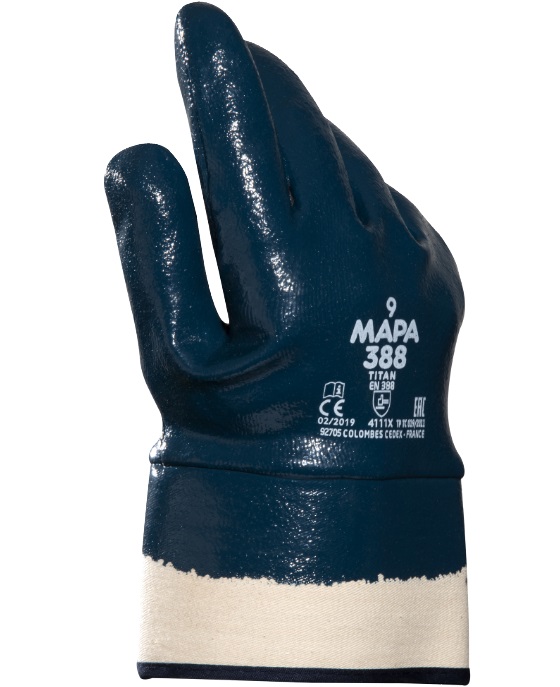 Mapa Titanium 388 cotton gloves with nitrile coating