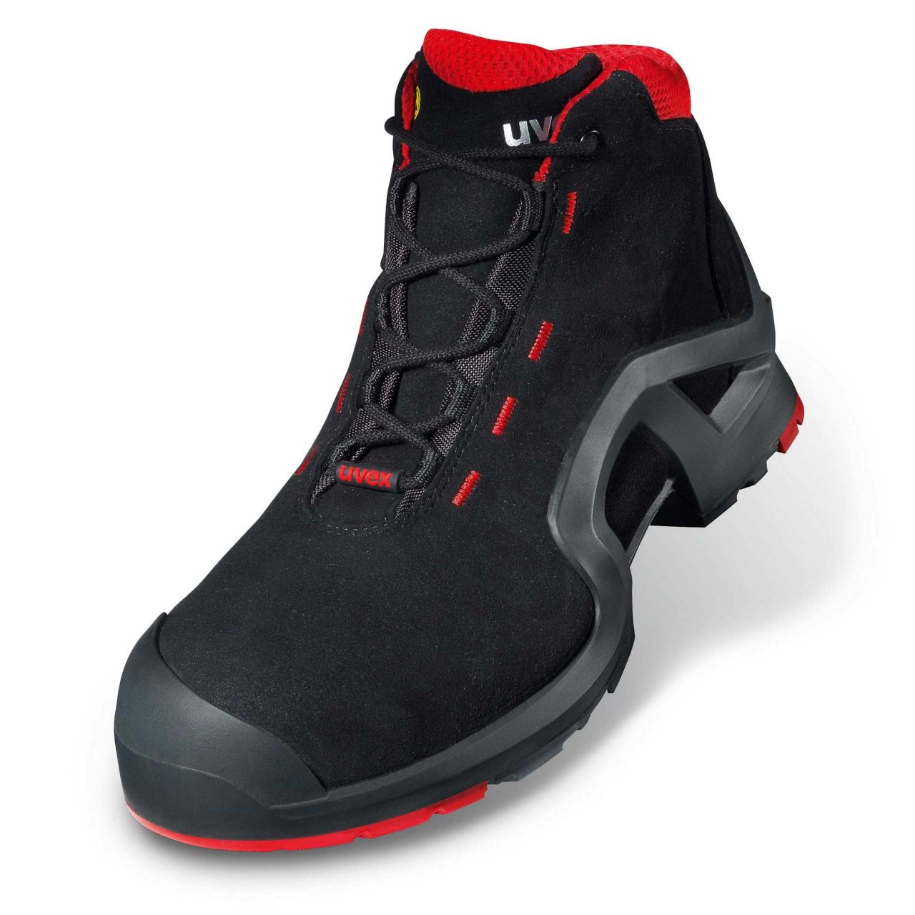 uvex 1 x-tended support 85172 Schnürstiefel S3 SRC, Weite 11, schwarz/rot