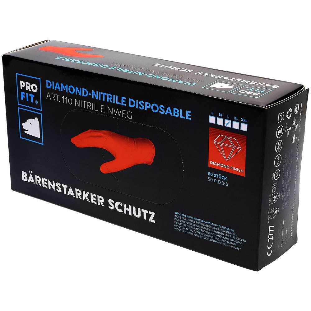 110_2 Pro-Fit 110 Nitril-Einwegschutzhandschuhe orange Premium Qualität