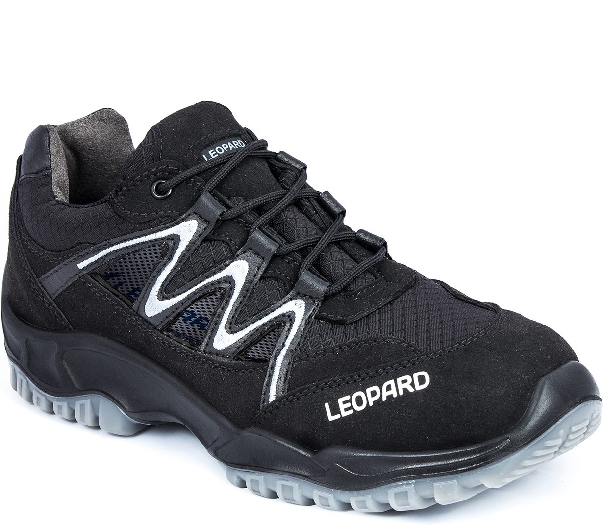 Leopard 0422-1 Halbschuhe S1 schwarz/silber