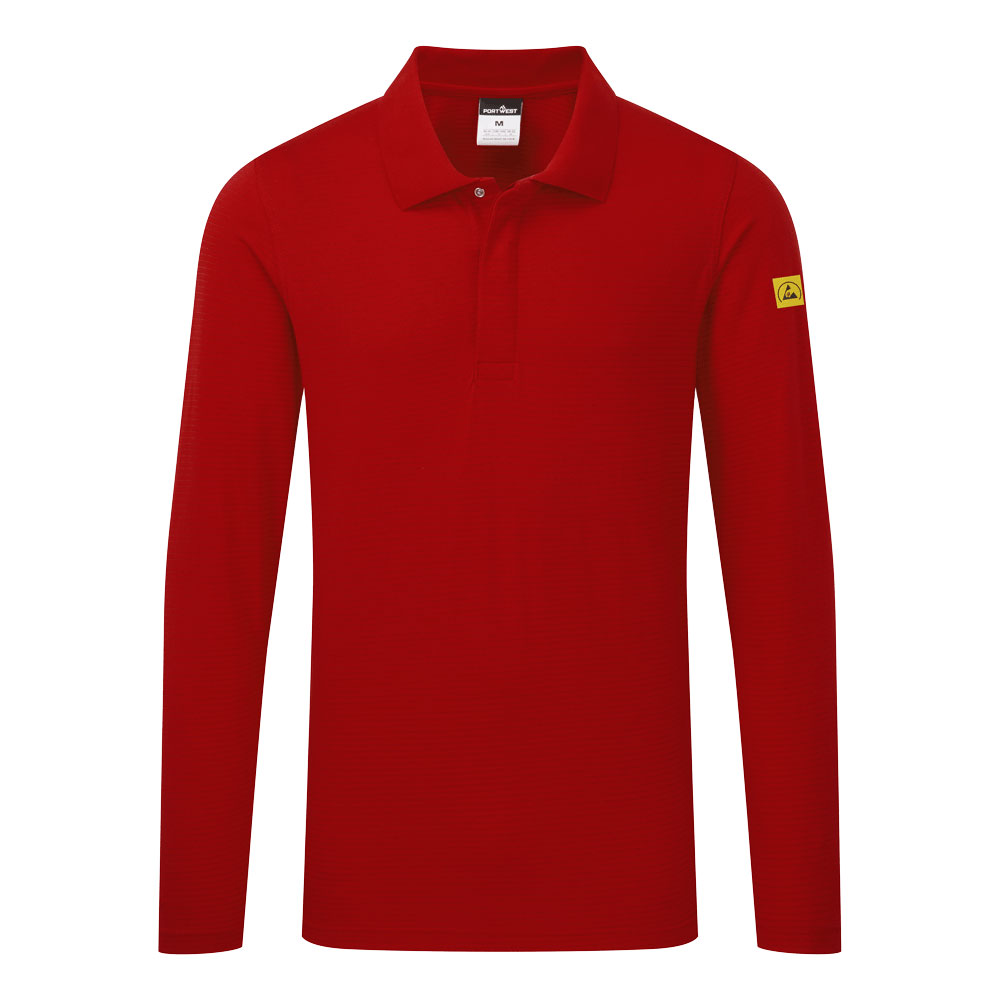 Portwest AS23 antistatic ESD polo shirt long sleeve