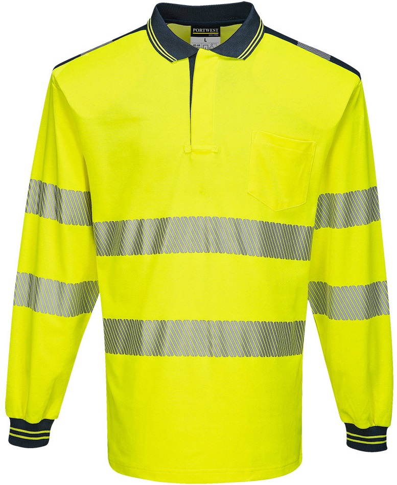 T184YNR6cQ3W4S7239gJ Portwest T184 PW3 Hi-Vis Polo-Shirt Langarm