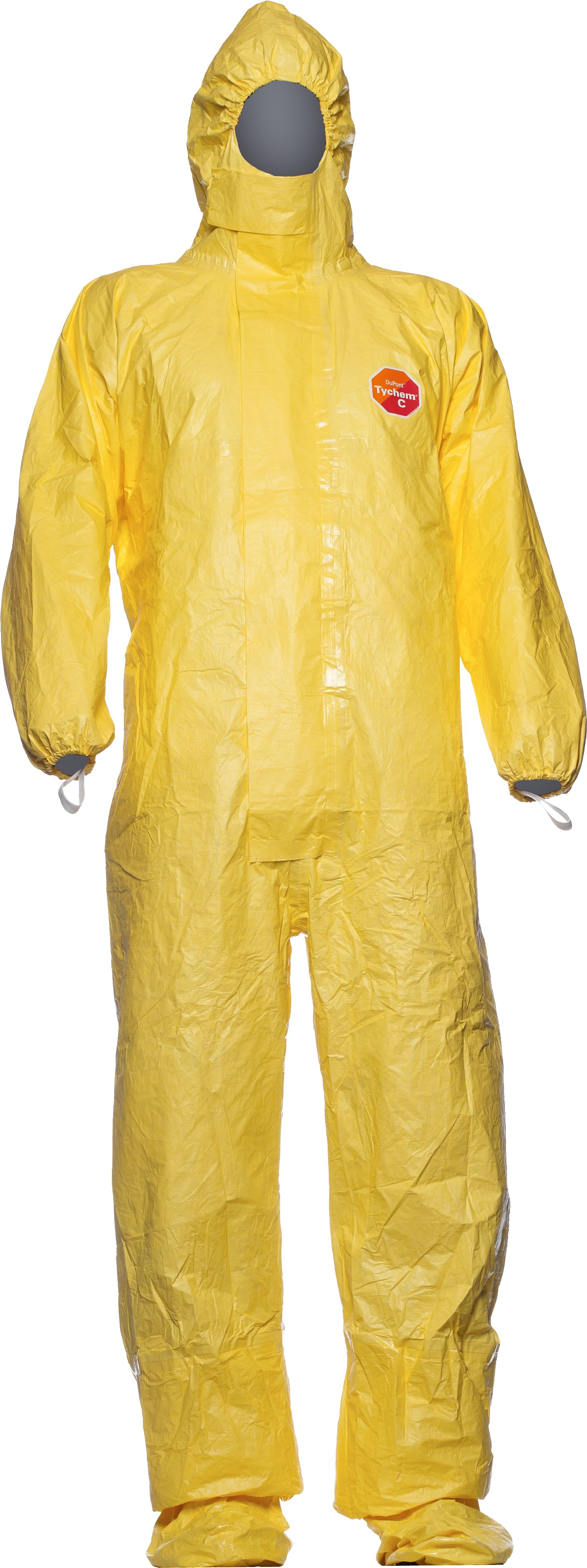 DuPont Tychem-C CHA6 Schutzoverall mit Füßlingen Kat. III Typ 3B + 4B + 5B + 6B