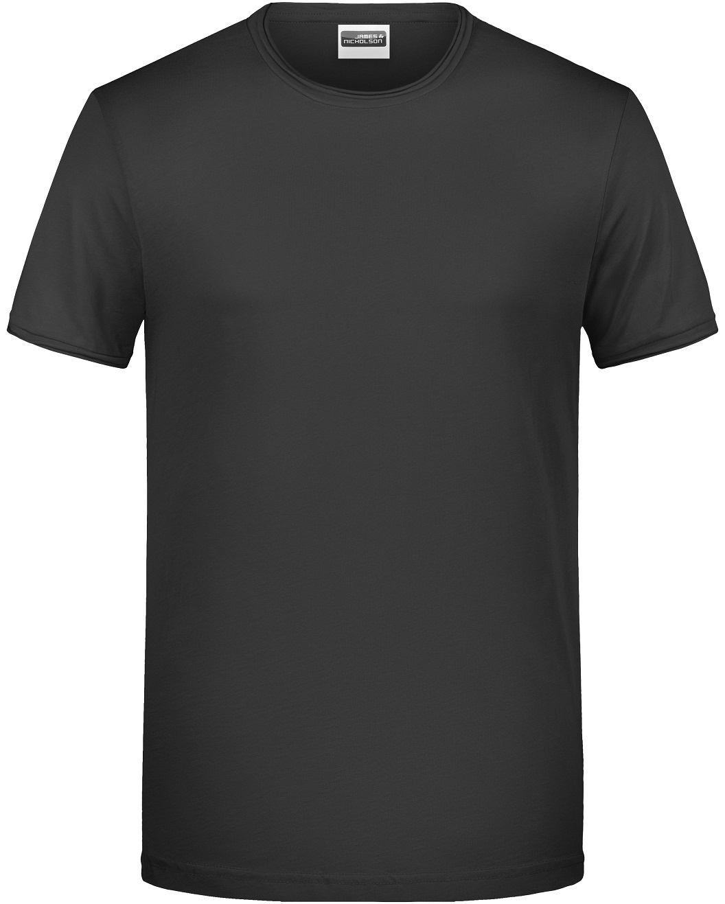 8002_black James & Nicholson 8002 Herren T-Shirt Rollsaum in 5 Farben