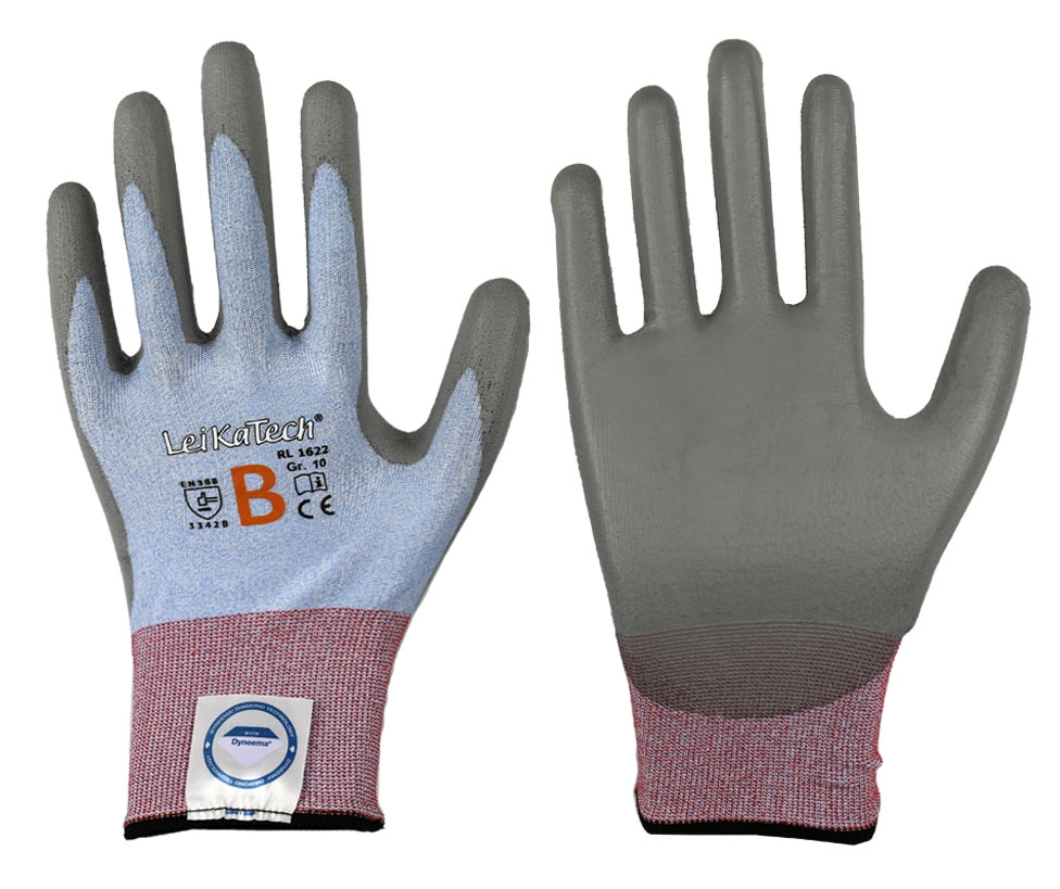 LeikaTech 1622 Dyneema Diamond PU Cut Protection Gloves Level B