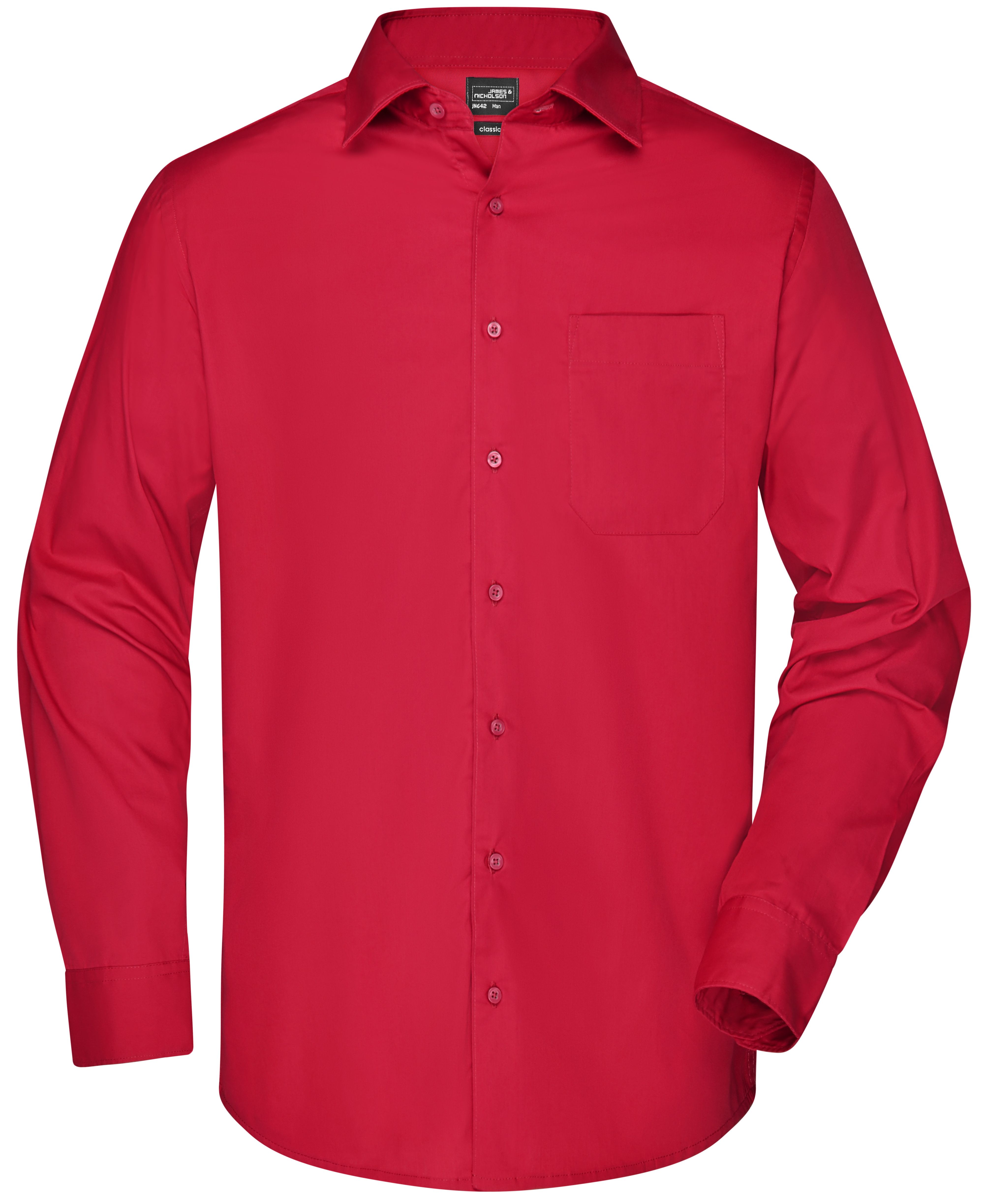 James &amp; Nicholson JN642 Men's Long Sleeve Business Shirt in 11 Colors