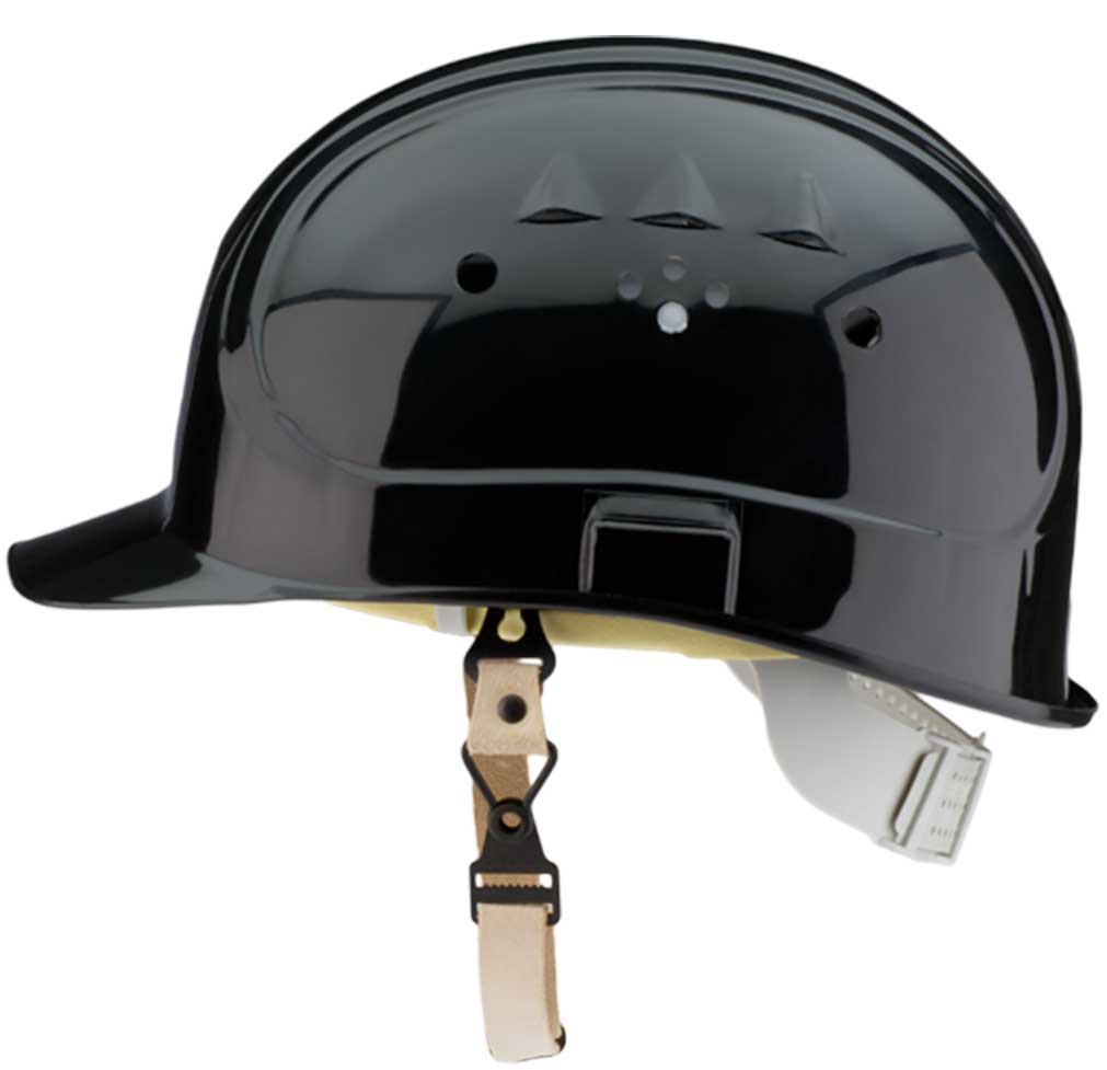 VOSS Theaterhelmet black with chinstrap Ruck-Zuck